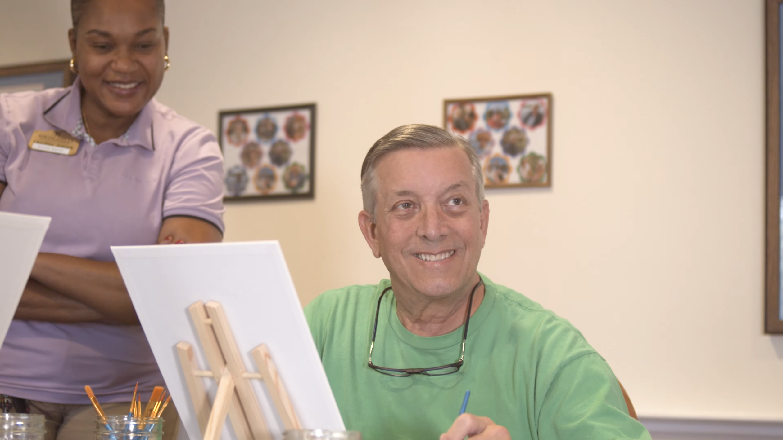 man painting