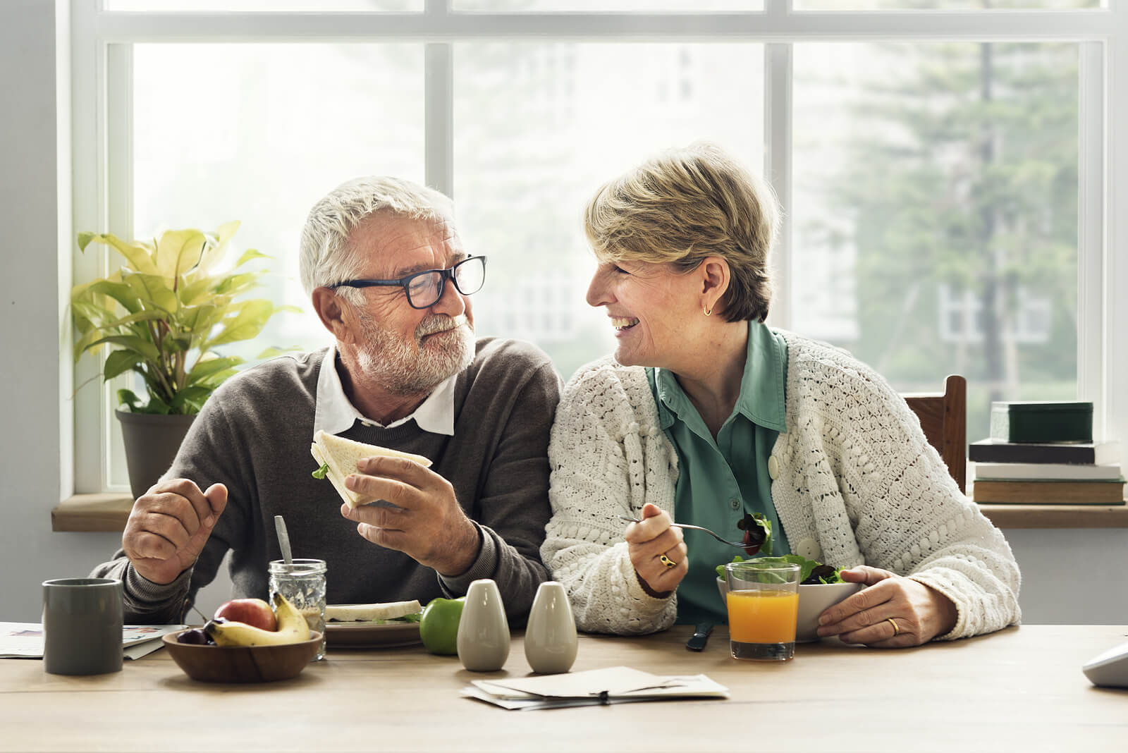 Couple sharing a meal