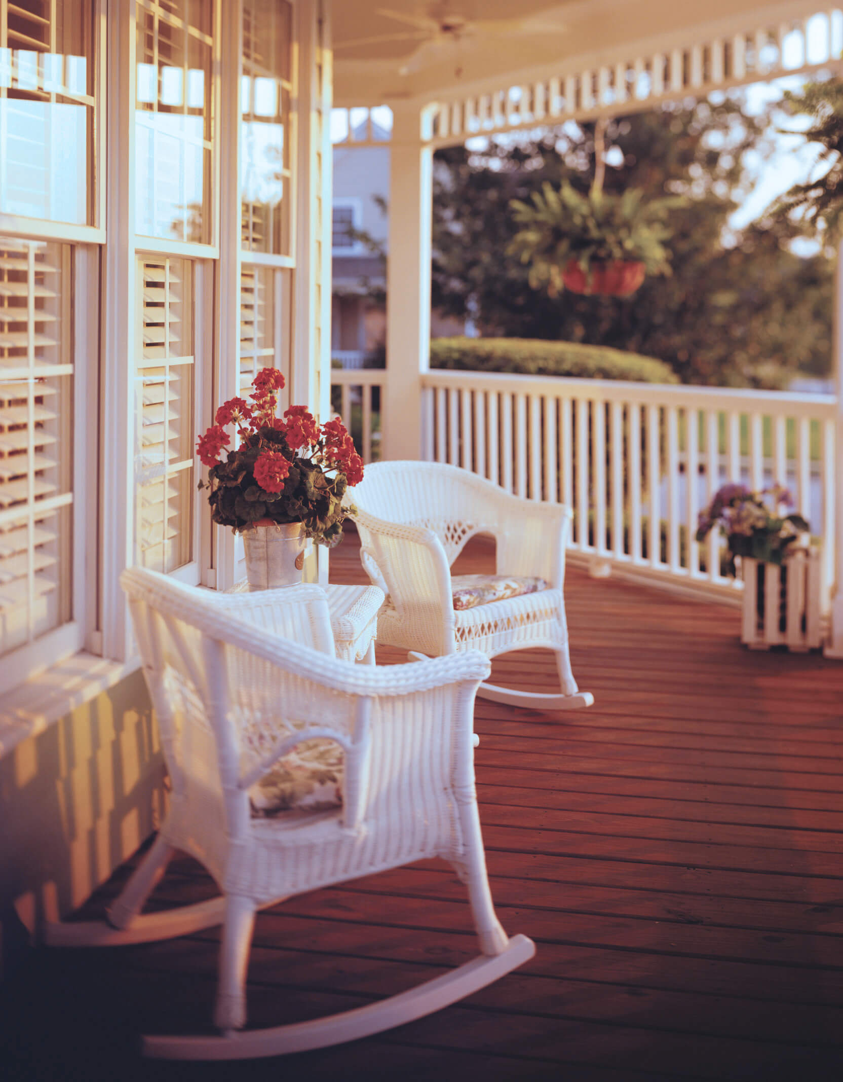 chair outside on a porch